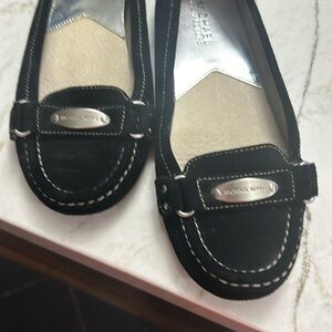 MICHAEL KORS Black Suede Leather Moccasins Flats